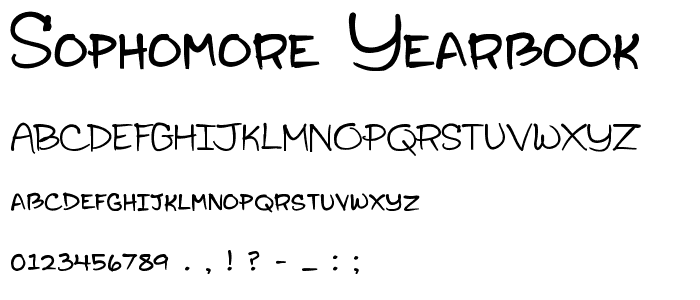 Sophomore Yearbook font